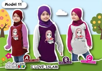 kaos anak muslim perempuan I love islam