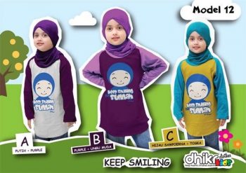 kaos anak muslim Keep smiling