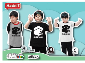 kaos anak muslim label Makkah